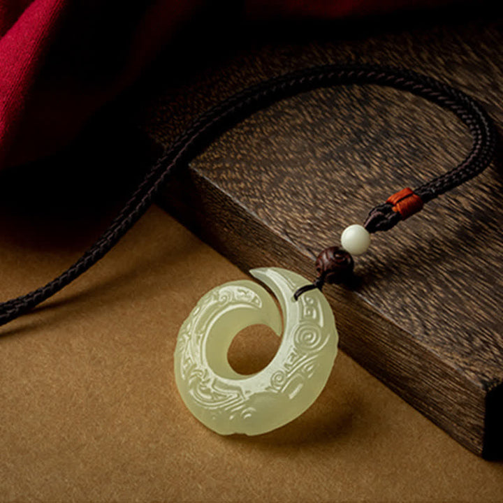 Peace-Schnalle, Jade, kleines Blatt, rotes Sandelholz, Zinnober-Achat, Glücks-Halsketten-Anhänger