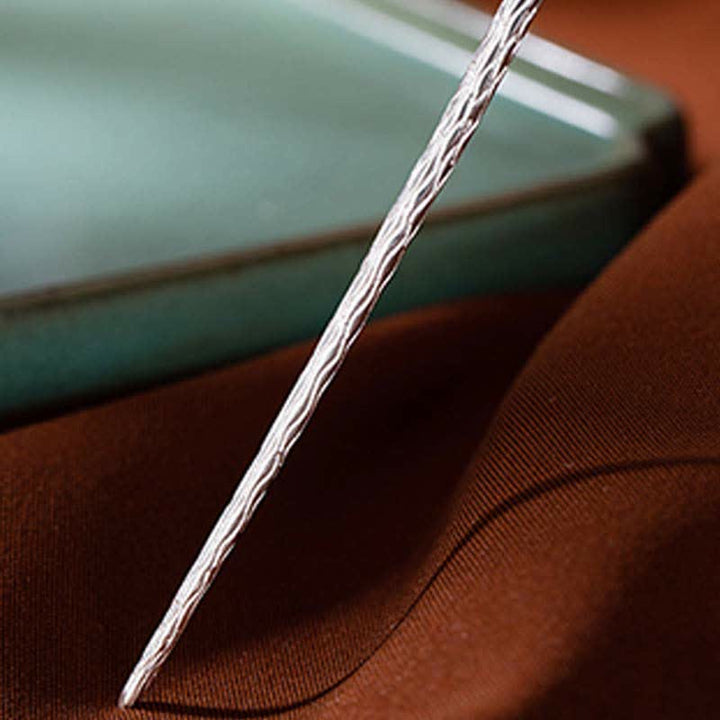 925 Sterling Silber Hetian Weiß Jade Blumen Segen Haarnadel - image 15