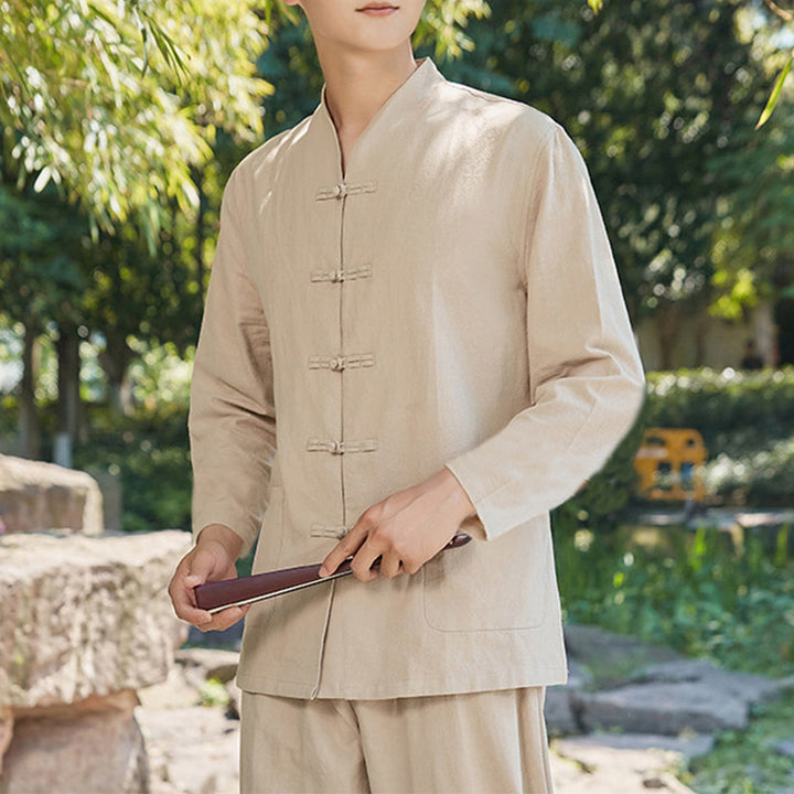 Buddha Stones , spirituelles Zen-Praxis-Yoga-Meditations-Gebetskleidungsset für Herren - Khaki - US/UK/AU48, EU58 (6XL) - image 5