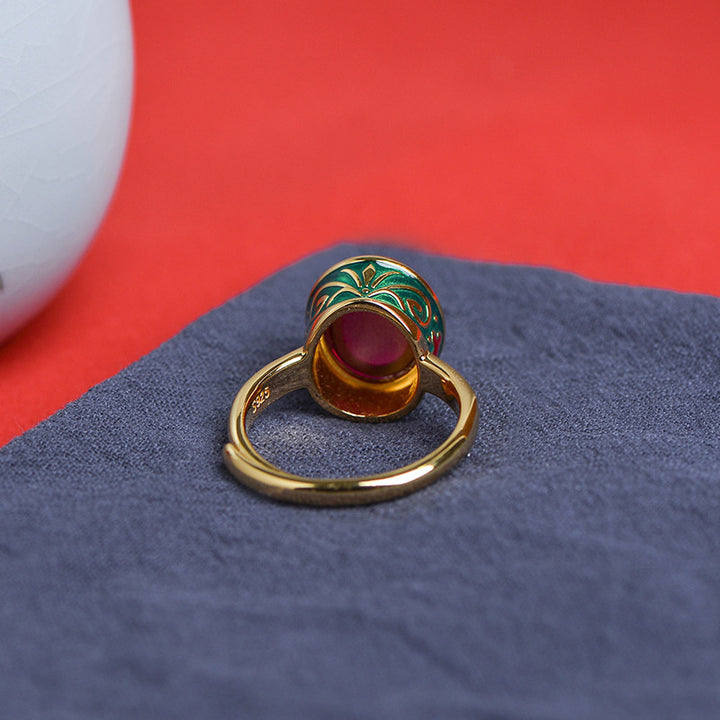 Buddha Stones 925 Sterling Silber Red Corundum Courage Ring - image 12