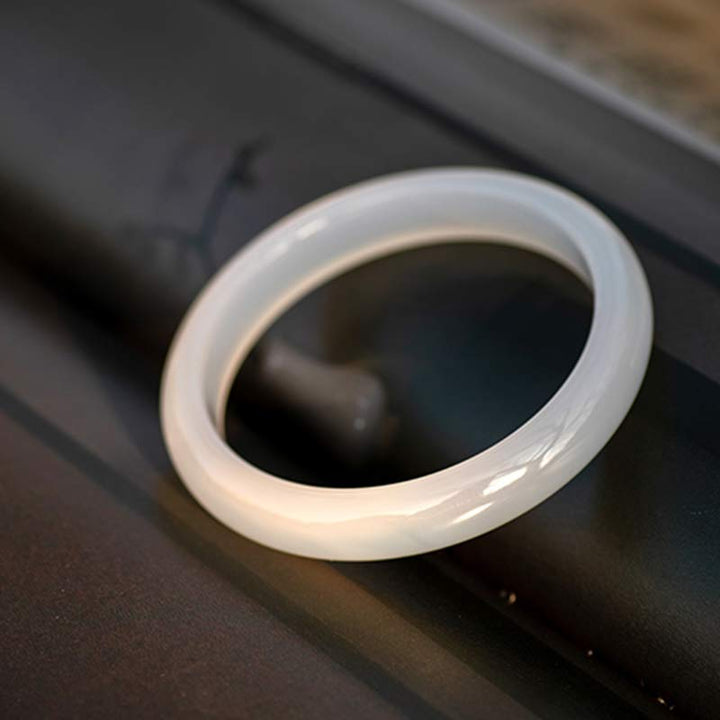 Buddha Stones Natural Chalcedon Harmony Positive Armband Armreif - image 2