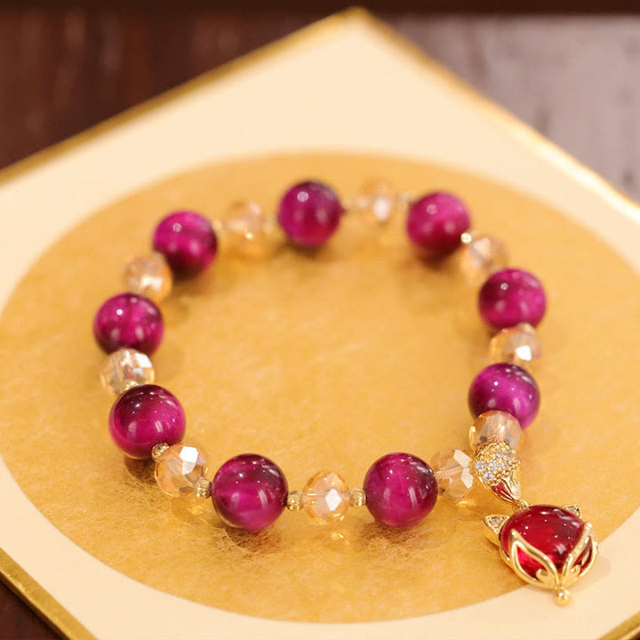 Buddha Stones Rotes Tigerauge PiXiu Fuchs Schutz Selbstvertrauen Armband - image 3