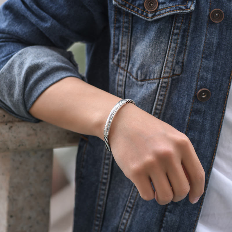 Buddha Stones, tibetisches Om Mani Padme Hum Herz-Sutra-Reinheits-Manschettenarmband