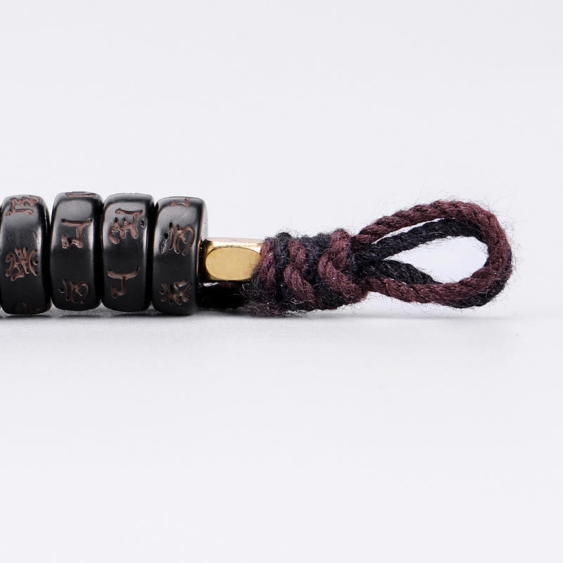 Buddha Stones, tibetische Kokosnussschalen-Perlen, graviertes Om Mani Padme Hum Mantra, positives Schnurarmband - image 4