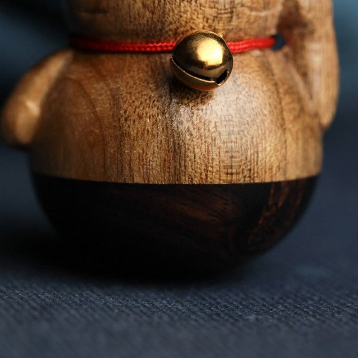 Buddha Stones Mini Glückskatze Kätzchen Phoebe Zhennan Segensdekoration aus Holz - image 16