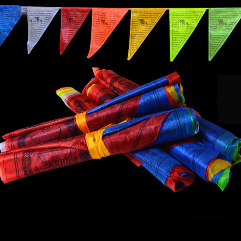 Tibetan Blessing Outdoor 25 Stück dreieckige Gebetsfahnen-Dekoration - 6 m - image 0