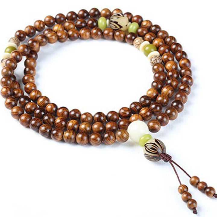Buddha Stones Tibetisches Rosenholz Mala Schutz-Ruhe-Armband - image 7