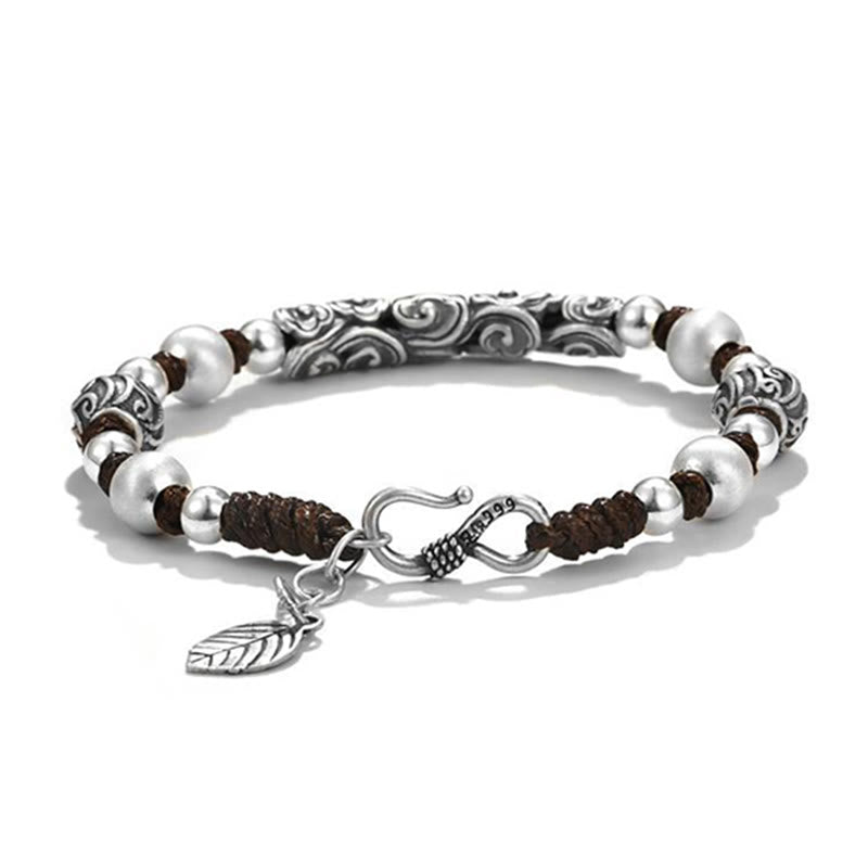 Buddha Stones Tibet Handgefertigtes Kupfer 999 Sterling Silber Glückswolken-Reichtum-Schnur-Armband - image 10