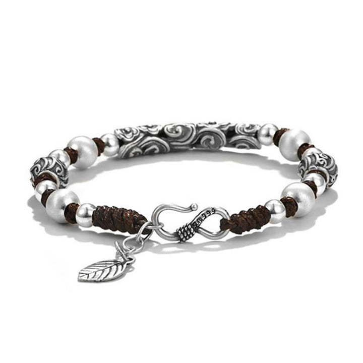 Buddha Stones Tibet Handgefertigtes Kupfer 999 Sterling Silber Glückswolken-Reichtum-Schnur-Armband - image 10