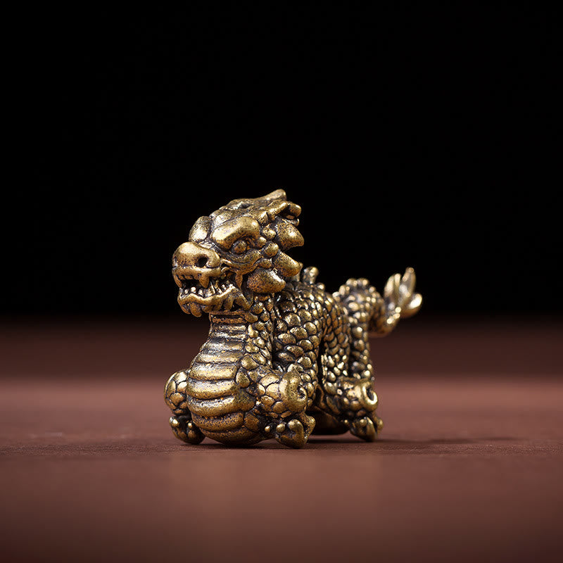 Buddha Stones, Jahr des Drachen, kleiner verheißungsvoller Drache aus Messing, Glück, Erfolg, Heimdekoration - image 7
