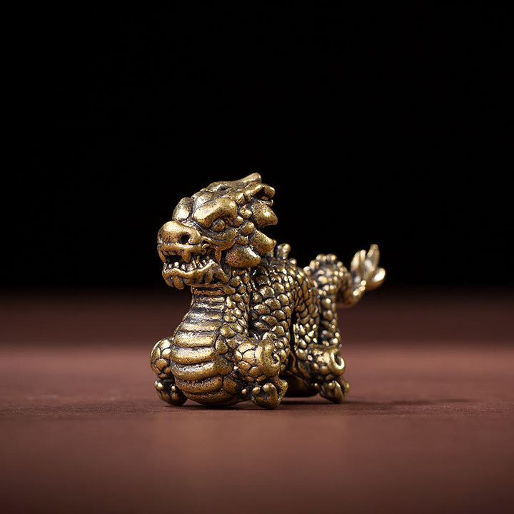 Buddha Stones, Jahr des Drachen, kleiner verheißungsvoller Drache aus Messing, Glück, Erfolg, Heimdekoration - image 7