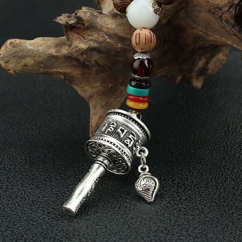 Buddha Stones, tibetische Om Mani Padme Hum Gebetsmühle, Rotation, Vajra-Holz-Halsketten-Anhänger - image 18