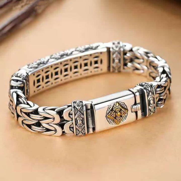 Buddha Stones Vajra Dorje Twisted Braided Pattern Kupfer-Balance-Armband