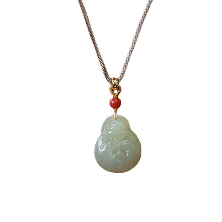 Lachender Buddha Hetian Jade Reichtum Wohlstand String Halskette Anhänger - image 7