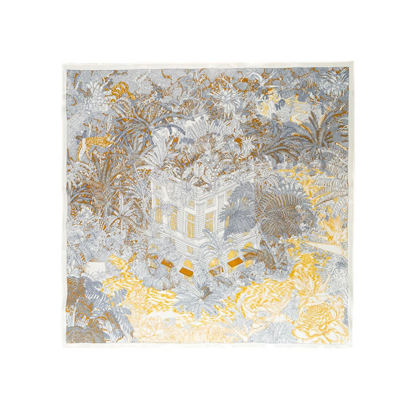 Buddha Stones, Dschungel-Ölgemälde, verheißungsvolle Wolken, Schal aus 100 % Maulbeerseide, doppelseitiger Seidenhalsschal der Premiumklasse 6A - image 5