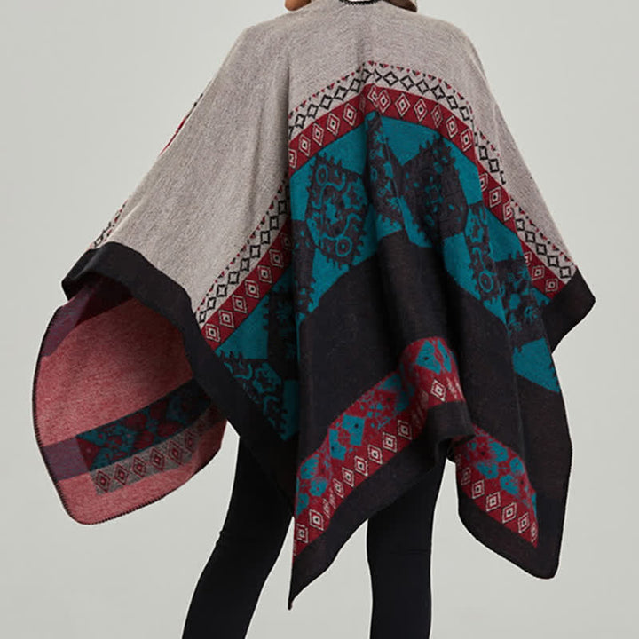 Tibetischer Schal mit Buddha Stonesn, Rautenmuster, warmer Wintermantel - image 21
