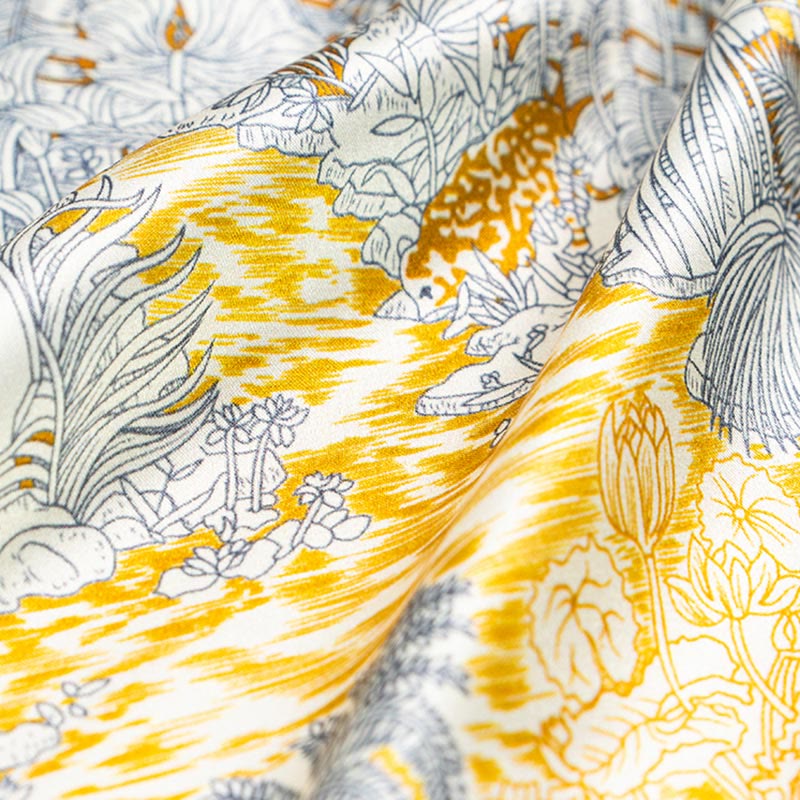 Buddha Stones, Dschungel-Ölgemälde, verheißungsvolle Wolken, Schal aus 100 % Maulbeerseide, doppelseitiger Seidenhalsschal der Premiumklasse 6A - image 2