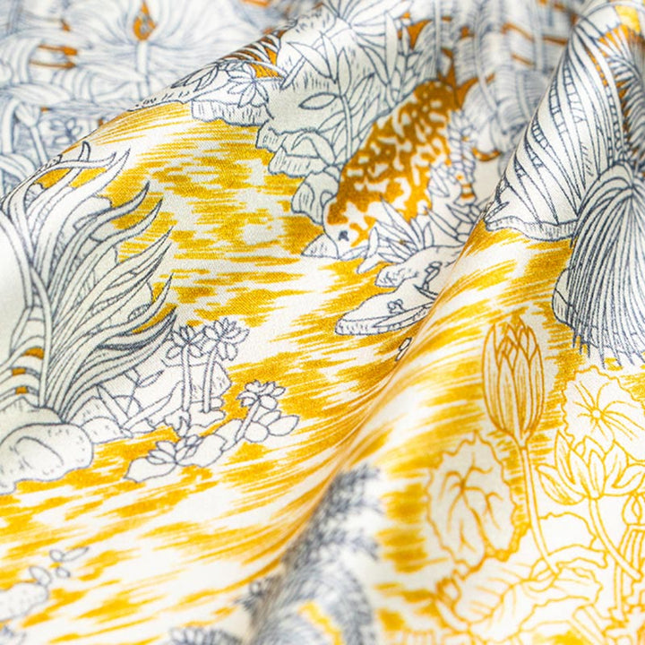 Buddha Stones, Dschungel-Ölgemälde, verheißungsvolle Wolken, Schal aus 100 % Maulbeerseide, doppelseitiger Seidenhalsschal der Premiumklasse 6A - image 2