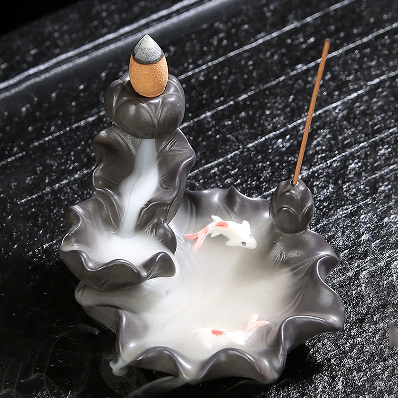 Buddha Stones Koi Fish Lucky Räuchergefäß Dekoration - image 3