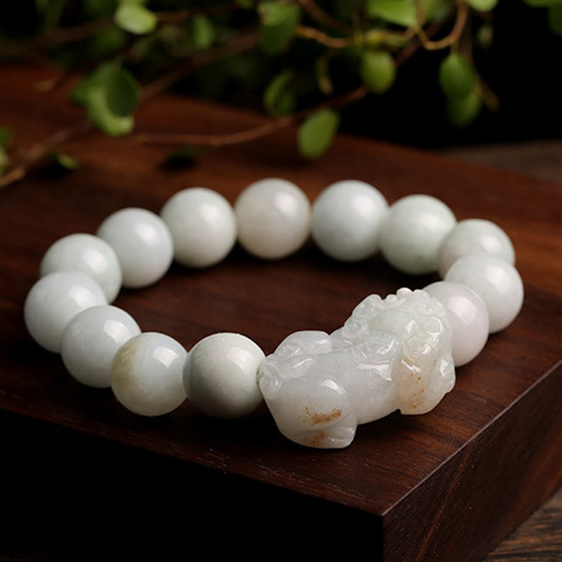 Buddha Stones Fengshui Reichtum Wohlstand Jade PiXiu Glücksarmband - image 9