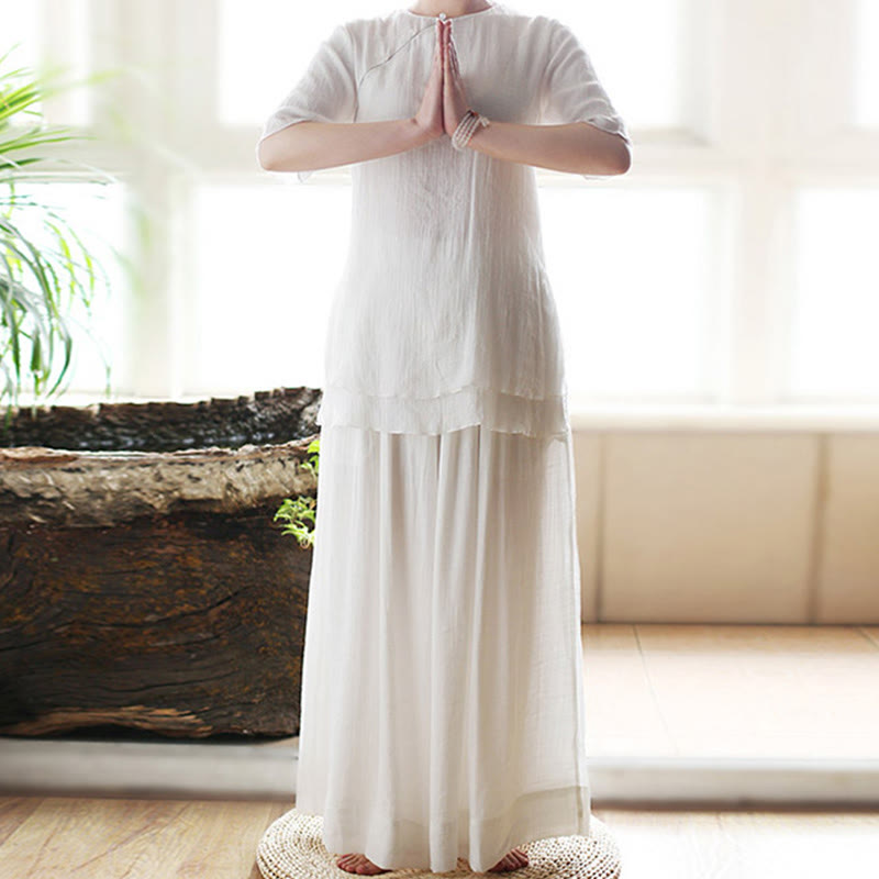 Buddha Stones, Vintage-Stil, Yoga, Zen, Gebet, spirituelle Meditation, Praxis, einfarbig, Kleidung, Damen-Set - image 2