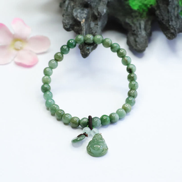 Buddha Stones Lachendes Buddha-Heilarmband aus Cyan-Jade - image 2