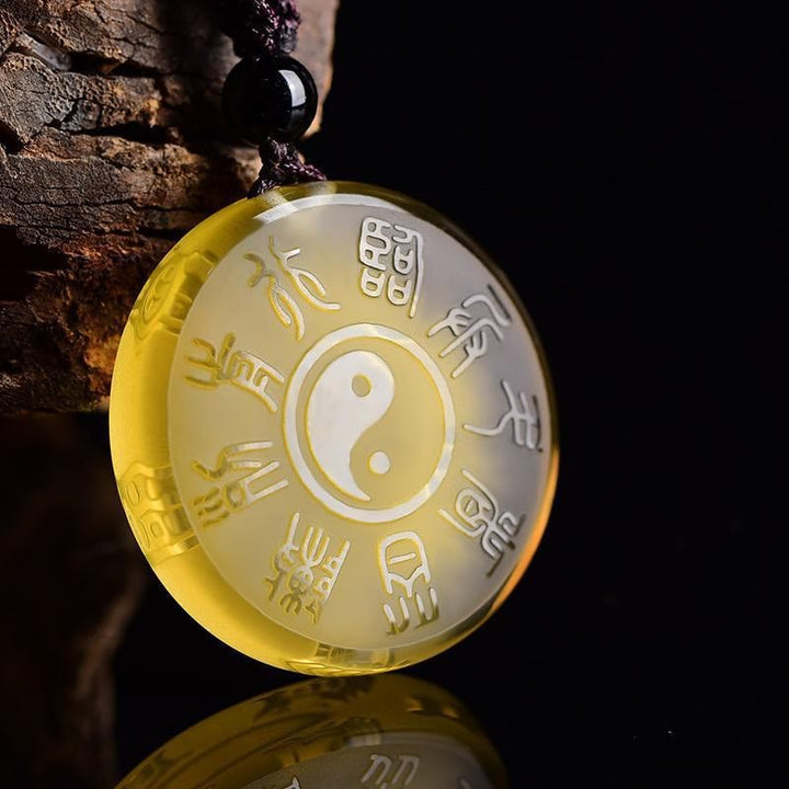 Buddha Stones, Taoismus, fünf heilige Berge, Yin-Yang-Symbol, Liuli-Kristall, Gleichgewicht, Halskette, Anhänger, Schlüsselanhänger - image 10