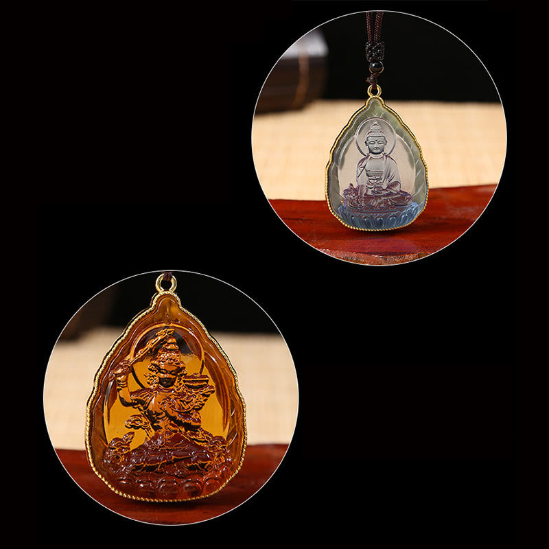 Tibetischer Buddha-Liuli-Kristall-Halskettenanhänger - image 10