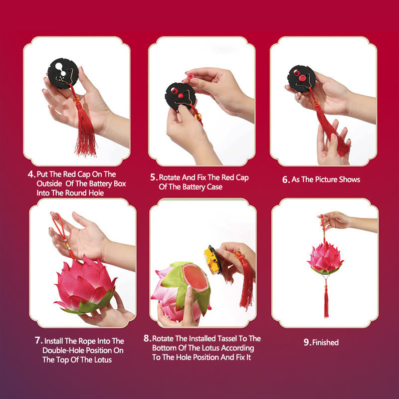 Buddha Stones ​​zum Selbermachen, Lotusblume, Drachenlaterne, Quaste, Lampendekoration - image 31