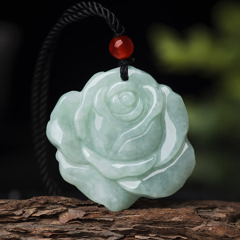 Buddha Stones, Lotus-Muster, Jade, Fülle, Wohlstand, Halskette, Schnur-Anhänger