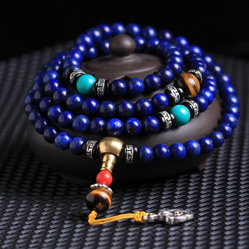 Buddha Stones ​​108 Perlen Lapislazuli Positives Armband Mala - 8 mm * 108 - image 0