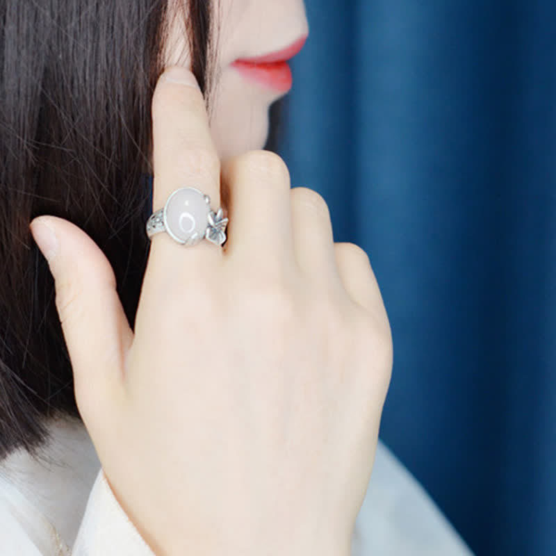 Ring für positive Harmonie aus 990er-Sterlingsilber mit natürlichem Chalcedon und Pflaume - image 8