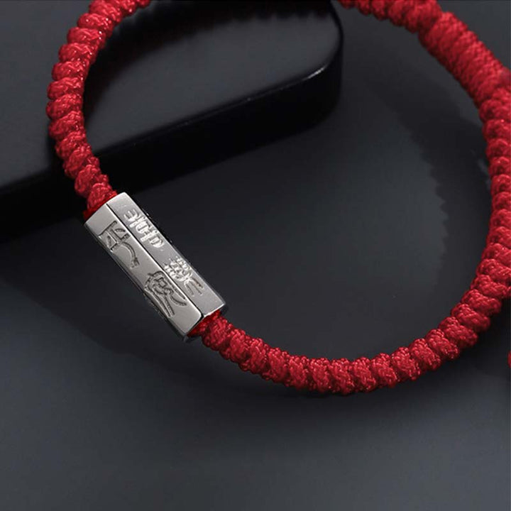 Buddha Stones 925 Sterling Silber Buchstabengravur Segen Schnurarmband - image 5