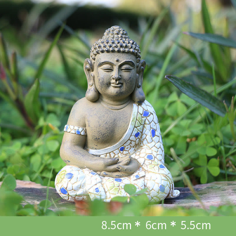 Meditierender Zen-Buddha-Gelassenheitsharz-Statuenfigur, Heimdekoration - image 10