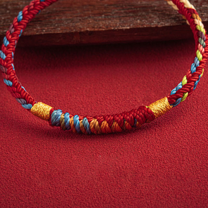 Mehrfarbiges Armband mit Buddha Stonesn „Mögest du im kommenden Jahr sicher und glücklich sein“. - image 3