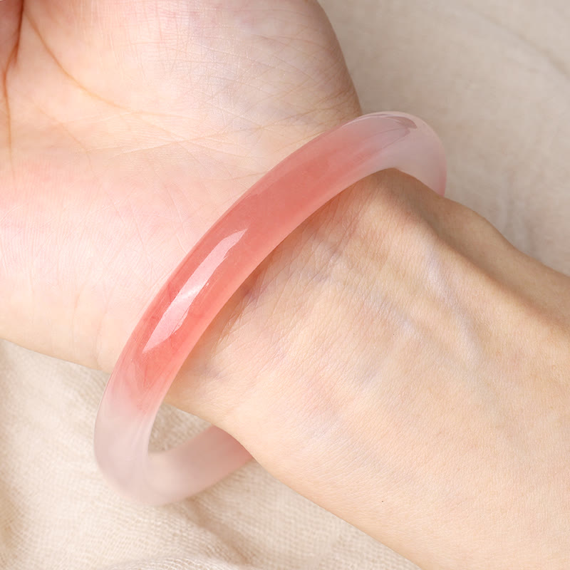 Buddha Stones Pink Golden Silk Jade Reichtum Armband Armreif - image 4