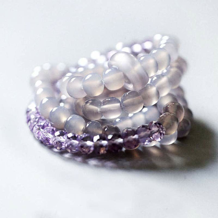Natürliches Amethyst-Kristall-Meditations-Heilarmband - 17,5 cm - image 0