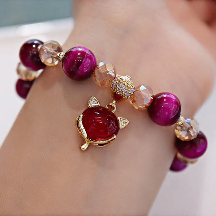 Buddha Stones Rotes Tigerauge PiXiu Fuchs Schutz Selbstvertrauen Armband - image 1