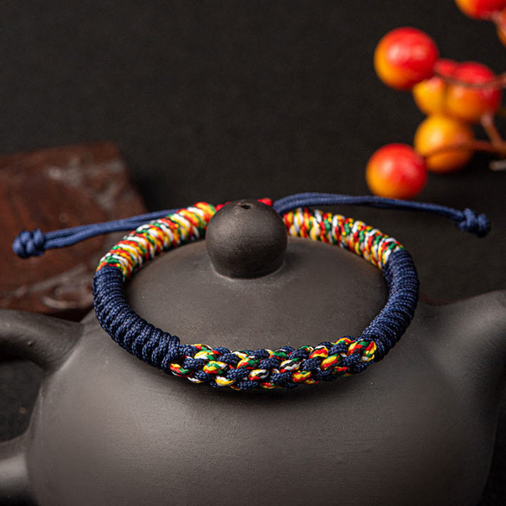 Buddha Stones, tibetisches handgefertigtes buntes King-Kong-Knoten-Glücksgeflecht-Armband