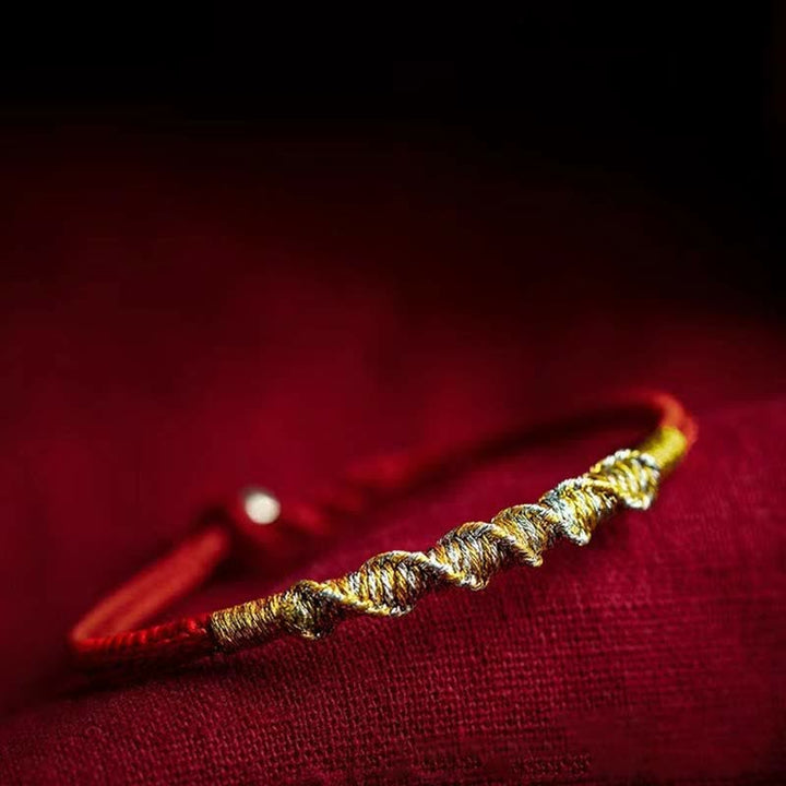 Buddha Stones 925 Sterling Silber Glück Stärke Rote Schnur Schutz Geflochtenes Armband - image 0