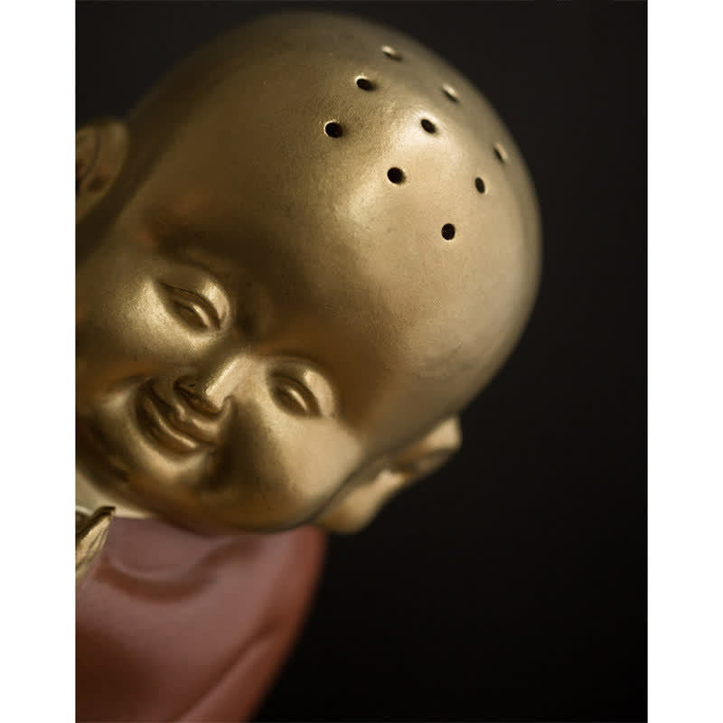 Kleiner Buddha, lachender Buddha, Keramik-Räuchergefäß - image 7