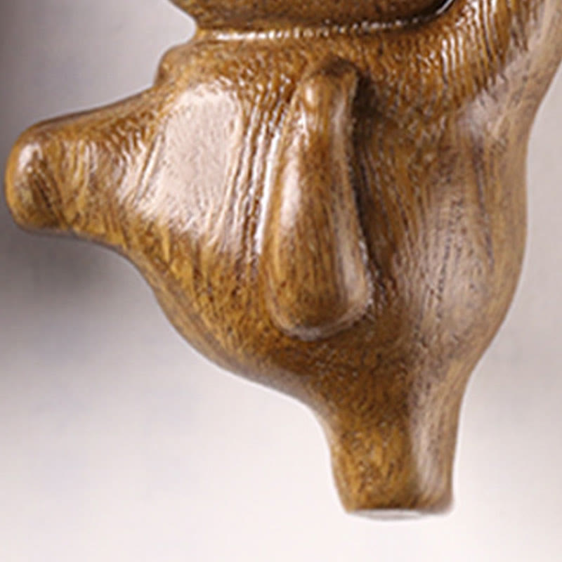 Buddha Stones Mini-Tanzende Katze aus grünem Sandelholz mit Gravur, positive Schreibtischdekoration - image 6