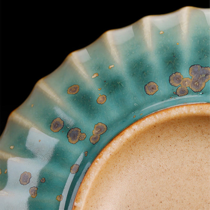 Buddha Stones Retro Glasur Ofenwechsel Keramik Gaiwan Sancai Teetasse Kung Fu Teetasse und Untertasse mit Deckel - image 13
