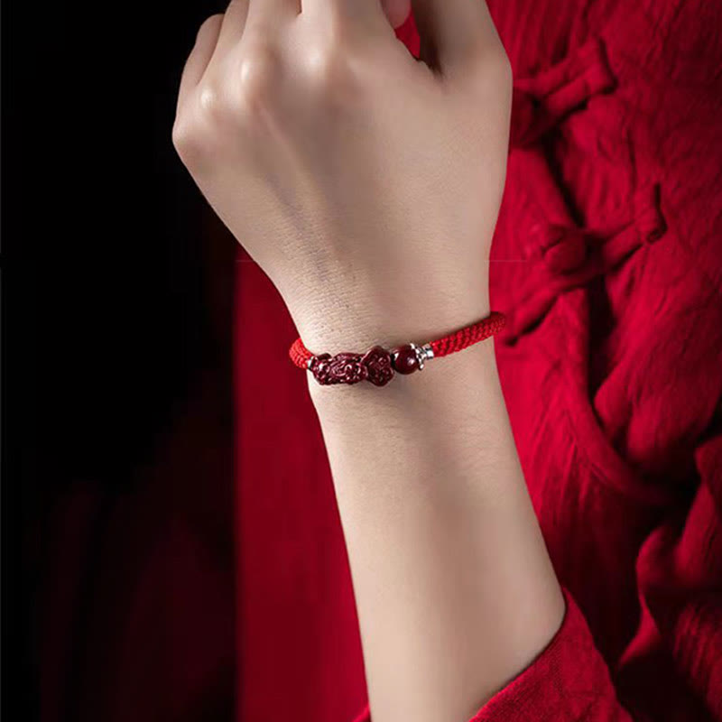 Buddha Stones Handgefertigtes PiXiu Cinnabar Wealth Luck geflochtenes Armband - image 15