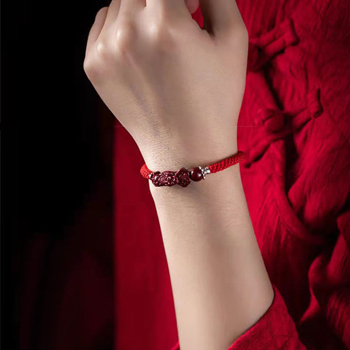 Buddha Stones Handgefertigtes PiXiu Cinnabar Wealth Luck geflochtenes Armband - image 15