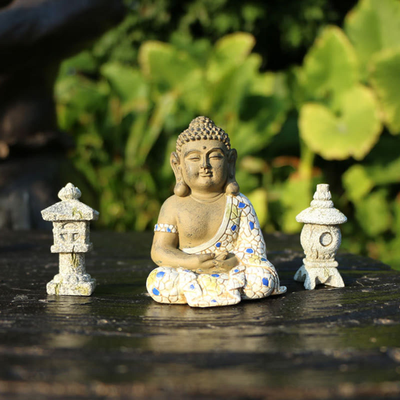 Meditierender Zen-Buddha-Gelassenheitsharz-Statuenfigur, Heimdekoration - image 7