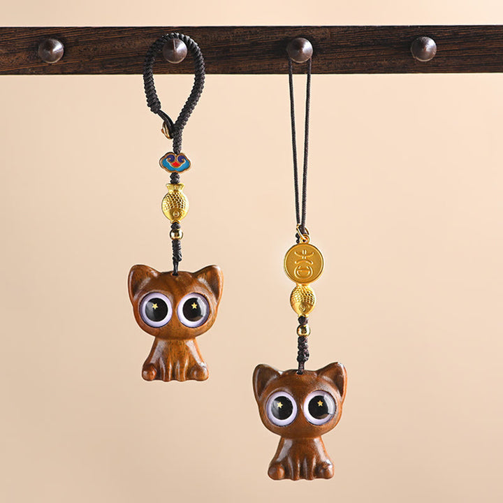 Buddha Stones, grünes Sandelholz, glückliche Katze, Koi-Fische, Heilung, Schlüsselanhänger, Handy-Hängedekoration - image 1