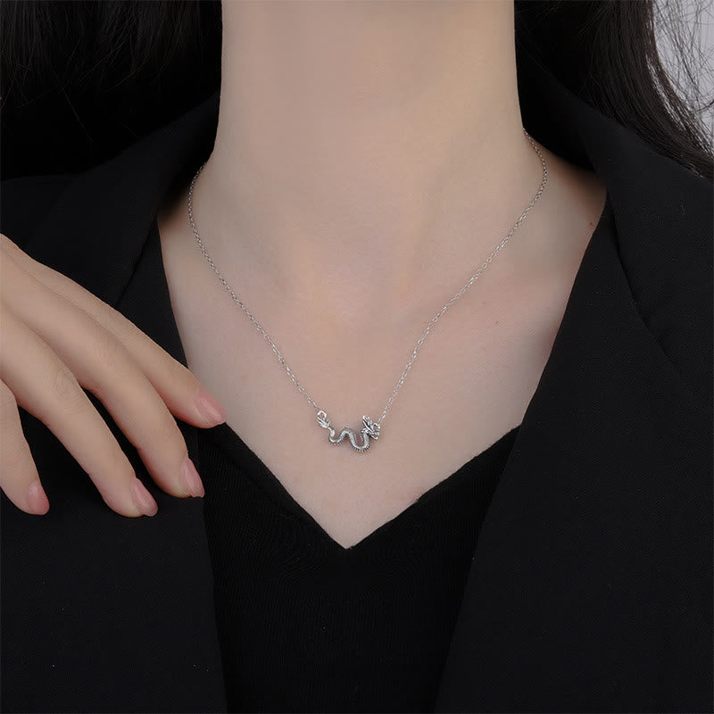 ❗❗❗Ein Blitzverkauf – Buddha Stones 925 Sterling Silber Jahr des Drachen Glücksverheißender Drache Schutzketten-Halskettenanhänger - image 5