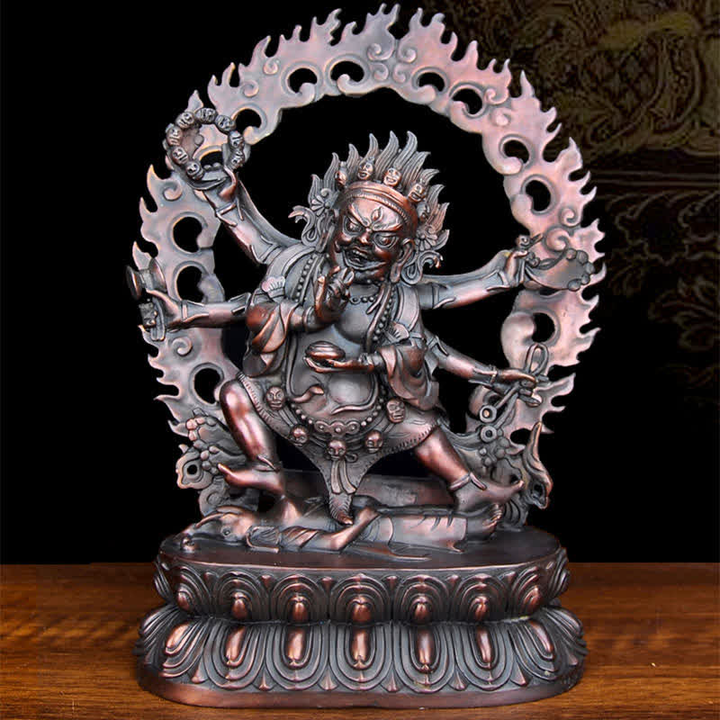 Tibet Mahakala Bodhisattva Figur Mitgefühl Kupfer Statue Dekoration - image 4