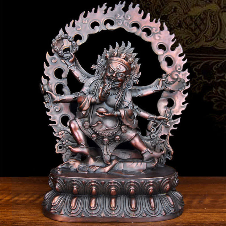 Tibet Mahakala Bodhisattva Figur Mitgefühl Kupfer Statue Dekoration - image 4